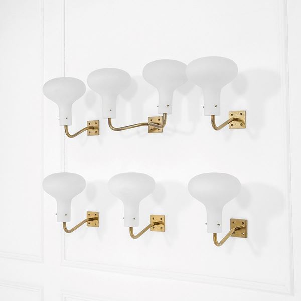Ignazio Gardella : Sei lampade da parete
Ottone,  - Auction Design - Incanto Casa d'Aste e Galleria