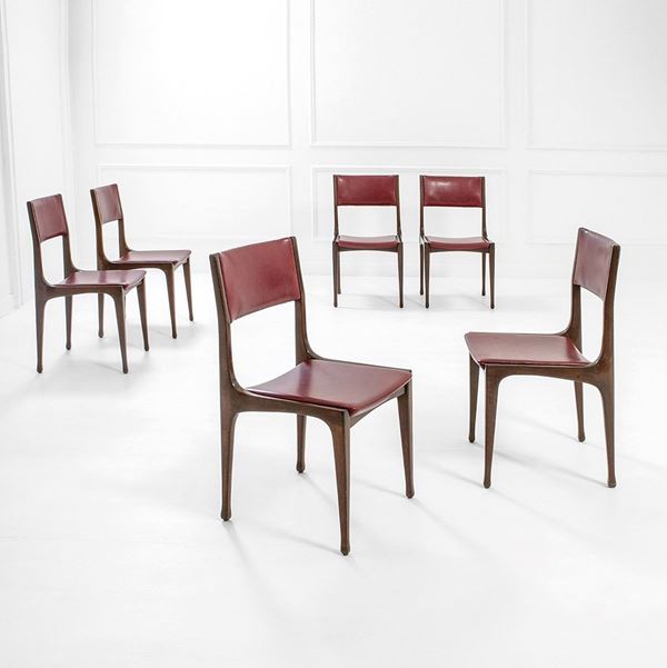 Carlo De Carli : Sei sedie mod. 693
Legno di n  - Asta Design - Incanto Casa d'Aste e Galleria