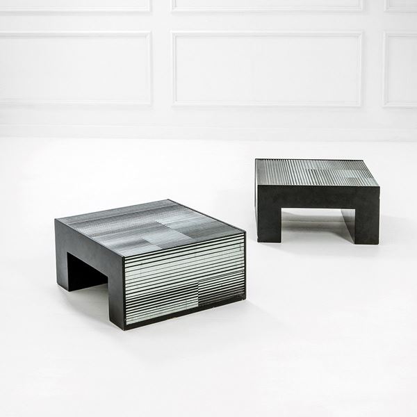 Nerone &amp; Patuzzi Gruppo NP2 - Due tavoli bassi 
Legno lacca