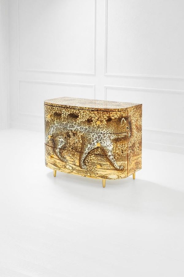Piero Fornasetti : Cassettone mod. Leopardo 
Leg  - Asta Spring Design - Incanto Casa d'Aste e Galleria