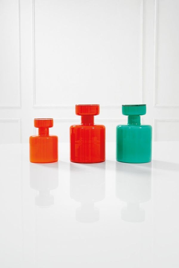 Vistosi : Tre bottiglie con coperchio
V  - Asta Spring Design - Incanto Casa d'Aste e Galleria
