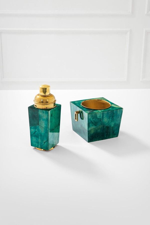 Aldo Tura : Portaghiaccio e shaker
Ottone  - Asta Spring Design - Incanto Casa d'Aste e Galleria