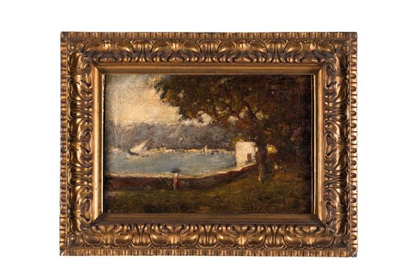 Luigi Bertelli - Sul lago di Como
Olio su tela