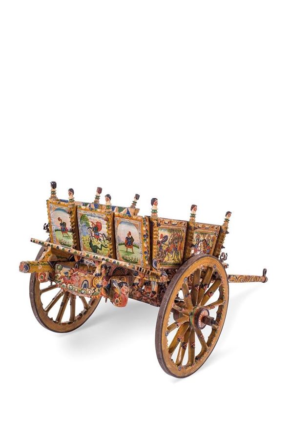 Carretto siciliano in legno di  - Auction Antiquariato - Incanto Casa d'Aste e Galleria