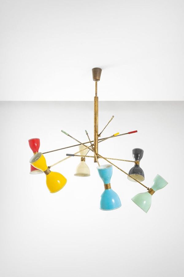 Grande lampadario a sei bracci  - Asta Spring Design - Incanto Casa d'Aste e Galleria