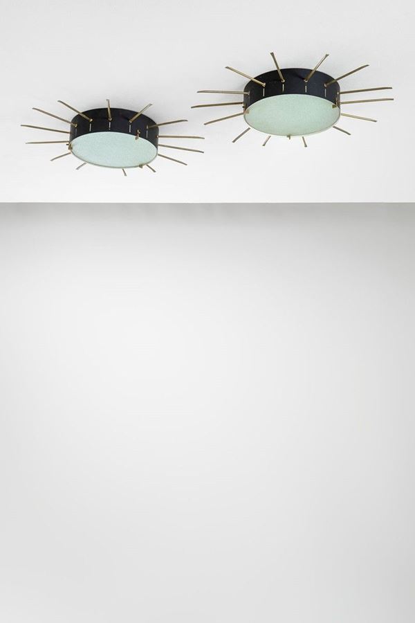 GCME : Due lampade da parete o a plaf  - Asta Spring Design - Incanto Casa d'Aste e Galleria