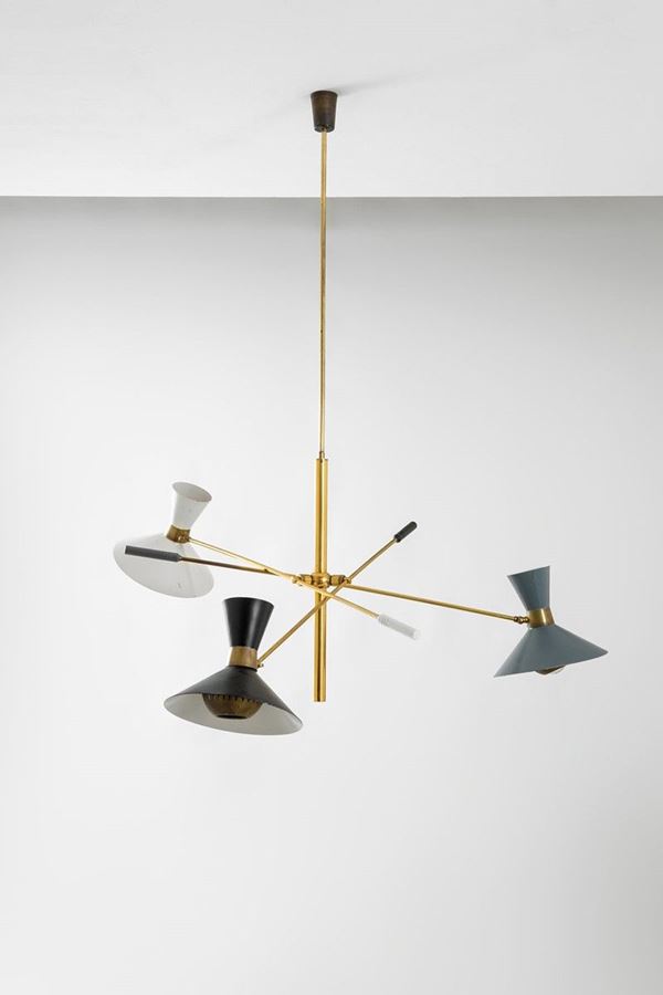 G.C.M.E. : Lampadario a tre bracci orient  - Auction Spring Design - Incanto Casa d'Aste e Galleria
