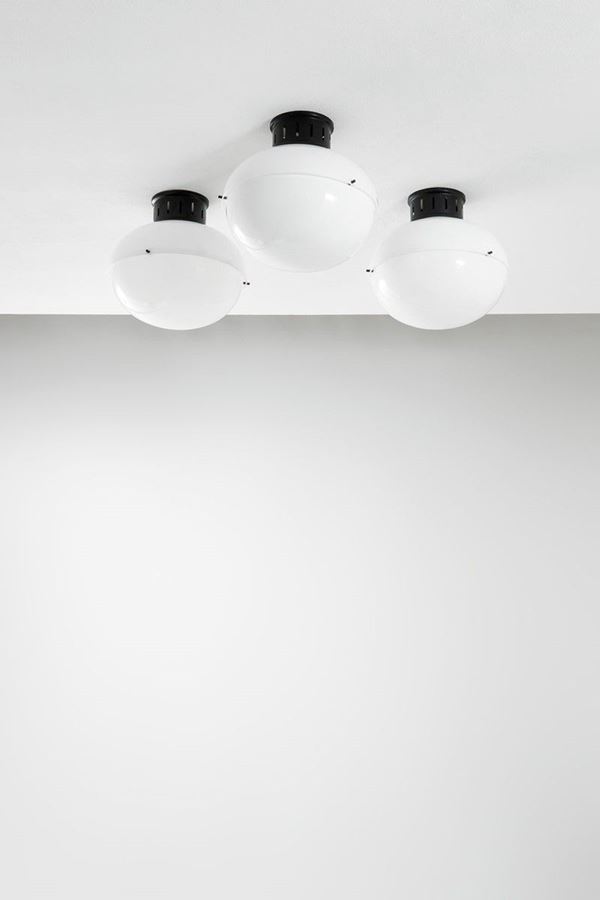 Achille e Pier Giacomo Castiglioni : Tre lampade a plafone o da par  - Auction Spring Design - Incanto Casa d'Aste e Galleria