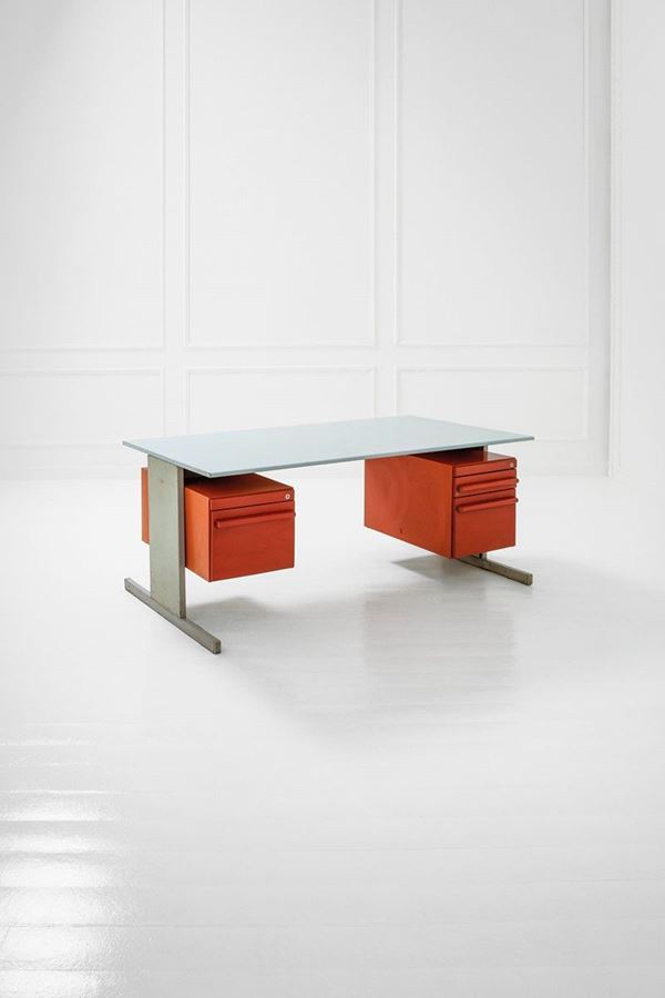 Ettore Sottsass : Scrivania serie 45
Metallo ve  - Asta Spring Design - Incanto Casa d'Aste e Galleria