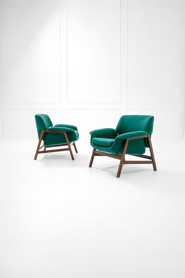 Gianfranco Frattini : Due poltrone mod. 849 
Legno,  - Auction Spring Design - Incanto Casa d'Aste e Galleria