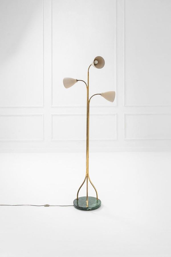 Angelo Lelii : Lampada da terra a tre lumi or  - Asta Spring Design - Incanto Casa d'Aste e Galleria
