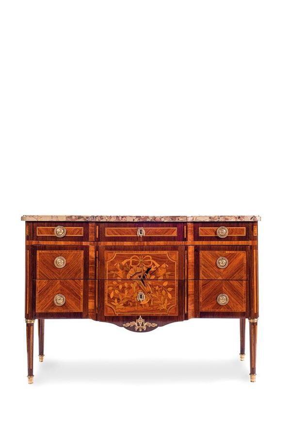 Com&#242; impiallacciato in palissa  - Auction Antiquariato - Incanto Casa d'Aste e Galleria