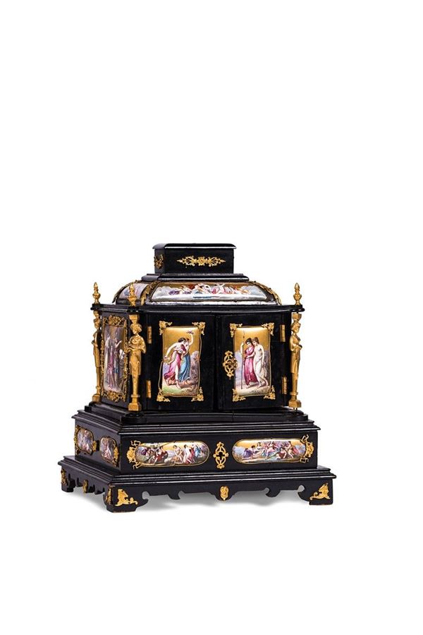 Stipetto portagioie in legno e  - Asta Antiquariato - Incanto Casa d'Aste e Galleria
