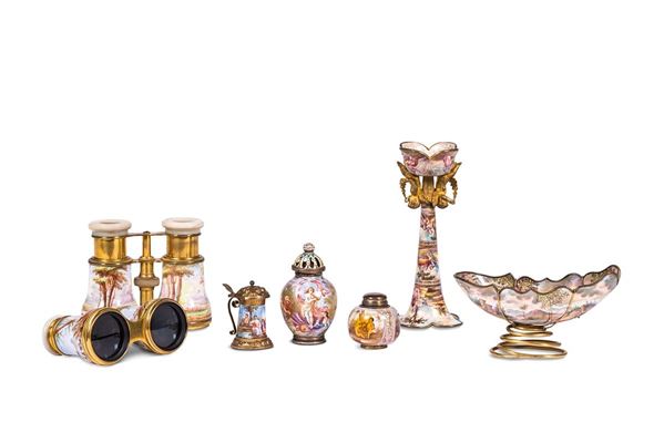 Lotto di sette oggetti in smal  - Asta Antiquariato - Incanto Casa d'Aste e Galleria