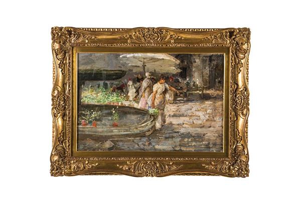 Mos&#232; Bianchi : Fioraie
1898-1899
Olio su ta  - Auction Antiquariato - Incanto Casa d'Aste e Galleria