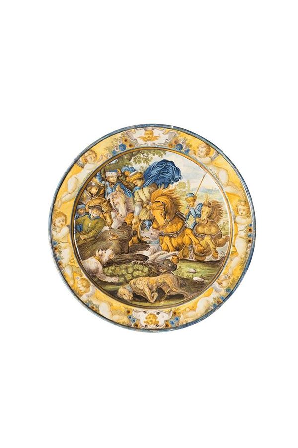 Piatto in maiolica policroma r  - Asta Antiquariato - Incanto Casa d'Aste e Galleria