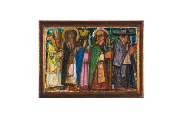 Italo Mus : Processione
Olio su tavola
F  - Auction Antiquariato - Incanto Casa d'Aste e Galleria