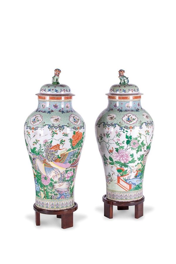 Coppia di grandi vasi in porce  - Asta Antiquariato - Incanto Casa d'Aste e Galleria