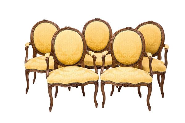 Cinque poltrone - Francia XVIII sec.  - Auction Antiques - Incanto Casa d'Aste e Galleria