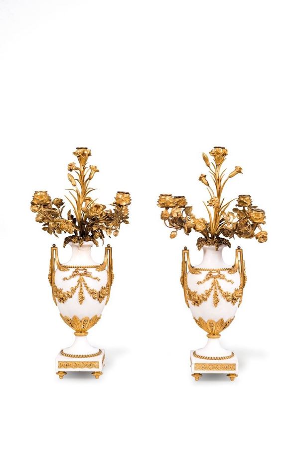 Coppia di candelieri a cinque   - Asta Antiquariato - Incanto Casa d'Aste e Galleria