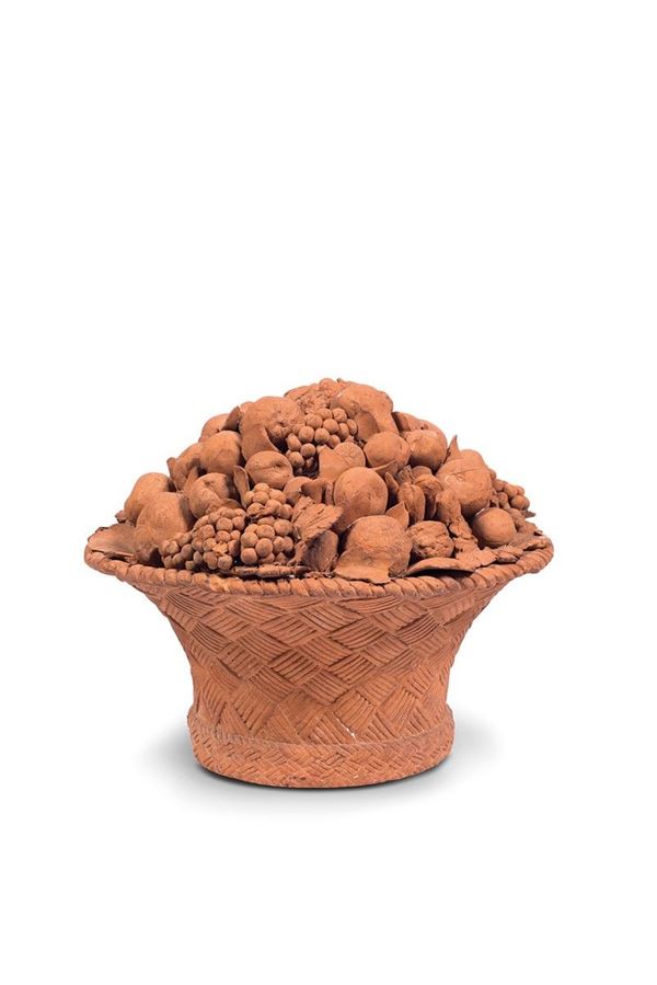 Tre cestini in terracotta deco