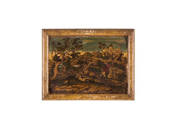 Coppia di piccoli pannelli in   - Asta Antiquariato - Incanto Casa d'Aste e Galleria