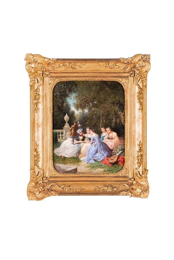 V. Garnier : Ritrovo in giardino
Olio su t  - Auction Antiquariato - Incanto Casa d'Aste e Galleria