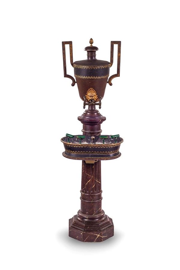 Fontana lavamani in latta dipi  - Auction Antiquariato - Incanto Casa d'Aste e Galleria