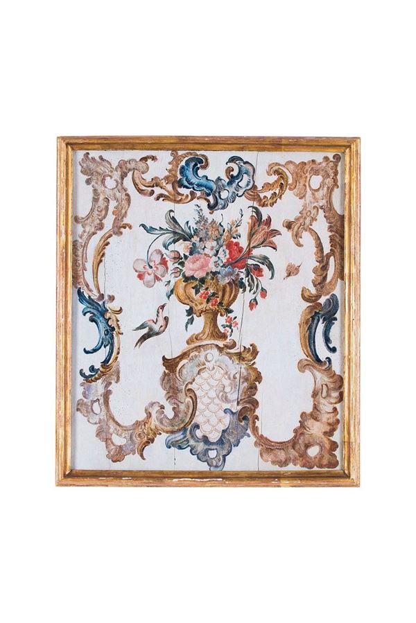 Pannello in legno dipinto a fi  - Asta Antiquariato - Incanto Casa d'Aste e Galleria