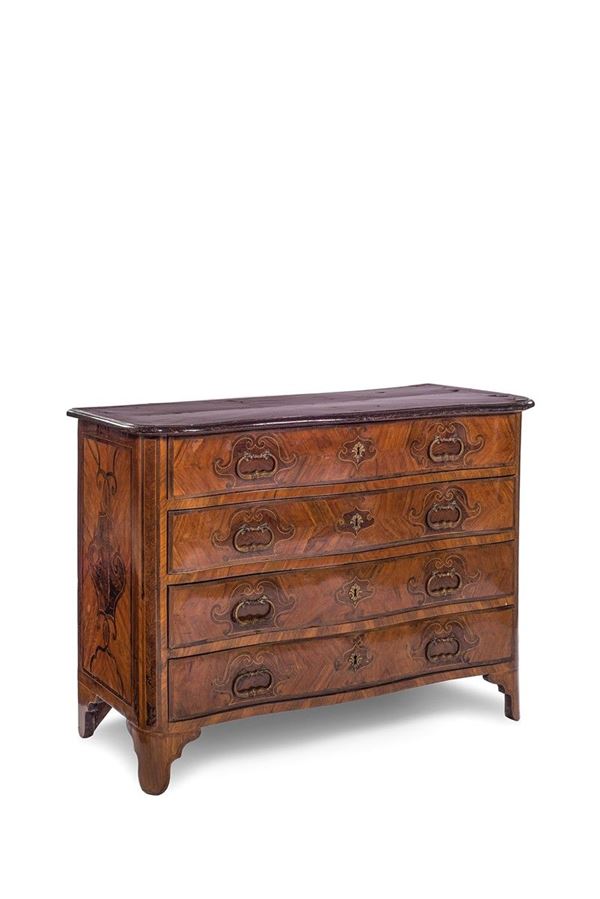 Com&#242; impiallacciato in radica   - Auction Antiquariato - Incanto Casa d'Aste e Galleria