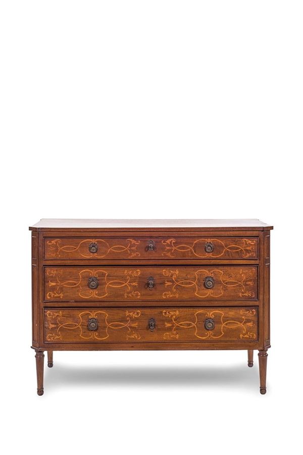 Com&#242; in noce con intarsi poste  - Asta Antiquariato - Incanto Casa d'Aste e Galleria