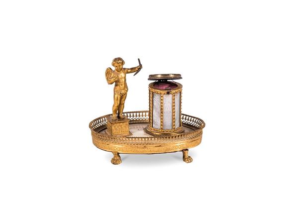 Calamaio di forma ovale in bro  - Asta Antiquariato - Incanto Casa d'Aste e Galleria