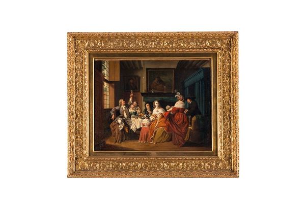 Jan Jozef il Vecchio Horemans : Banchetto in famiglia
Olio su  - Auction Antiquariato - Incanto Casa d'Aste e Galleria