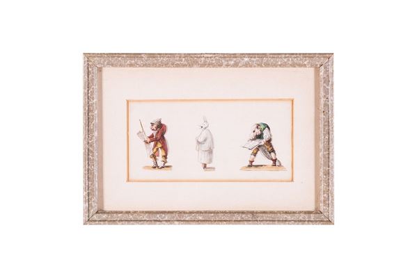 Lotto di cinque disegni ritagl