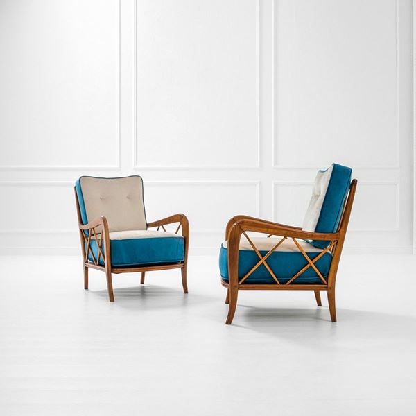 Paolo Buffa (attr.) : Coppia di poltrone
Legno tint  - Auction Design first - Incanto Casa d'Aste e Galleria