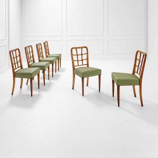 Sei sedie
Legno, vinilpelle.
  - Auction Design first - Incanto Casa d'Aste e Galleria