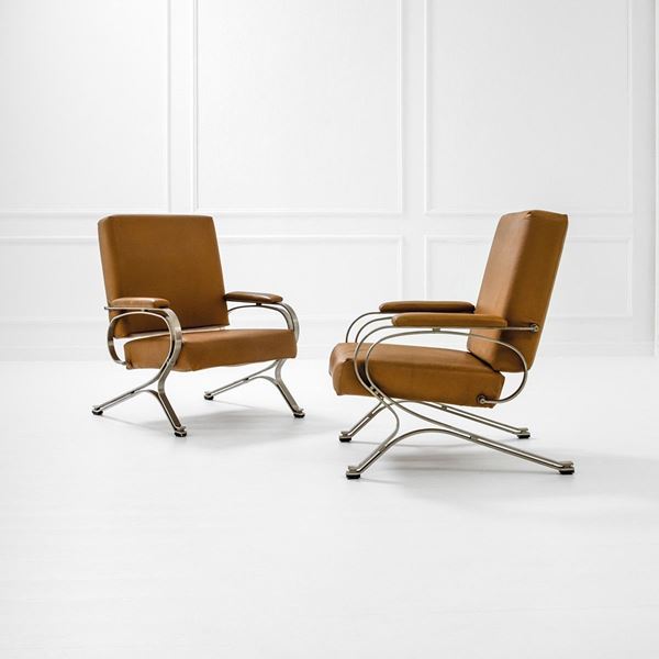 Gianni Moscatelli : Coppia di poltrone mod. Micael  - Asta Design first - Incanto Casa d'Aste e Galleria