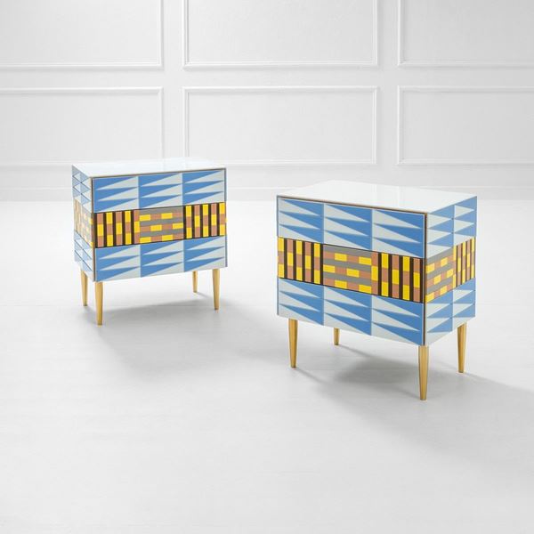 Roberto Giulio Rida : Coppia di comodini Batik
Legn  - Asta Design first - Incanto Casa d'Aste e Galleria