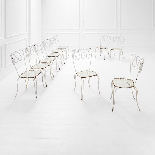 Casa e Giardino : Dieci sedie
Metallo laccato.
  - Auction Design first - Incanto Casa d'Aste e Galleria