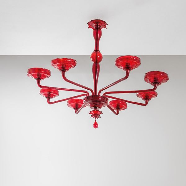 Salviati &amp; C. : Grande lampadario a otto lumi
  - Asta Design first - Incanto Casa d'Aste e Galleria