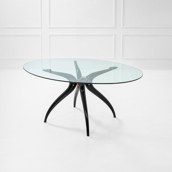 Tavolo
Legno tinto, cristallo  - Asta Design first - Incanto Casa d'Aste e Galleria