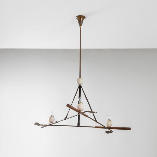 Lampadario
Ottone, legno, all