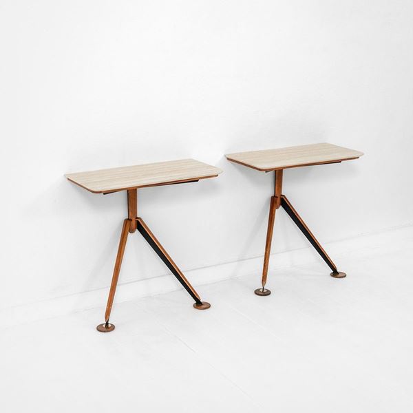 Carlo Scarpa (attr.) - Coppia di consoles
Travertino