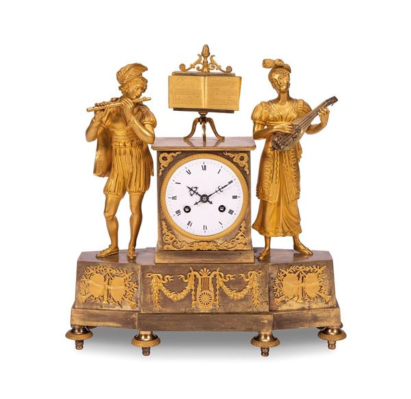 Orologio in bronzo cesellato e  - Auction Dipinti del XX secolo - Incanto Casa d'Aste e Galleria