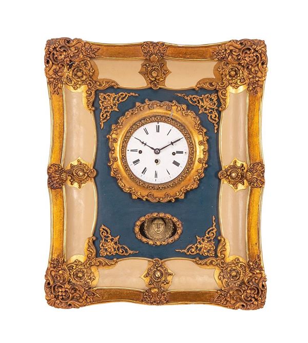 Orologio da muro in legno scol  - Auction Dipinti del XX secolo - Incanto Casa d'Aste e Galleria