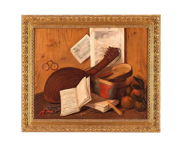 Composizione con mandolino, li  - Asta Antiquariato, Pittura, Oggetti d'arte, Porcellana, Arte Moderna - Incanto Casa d'Aste e Galleria