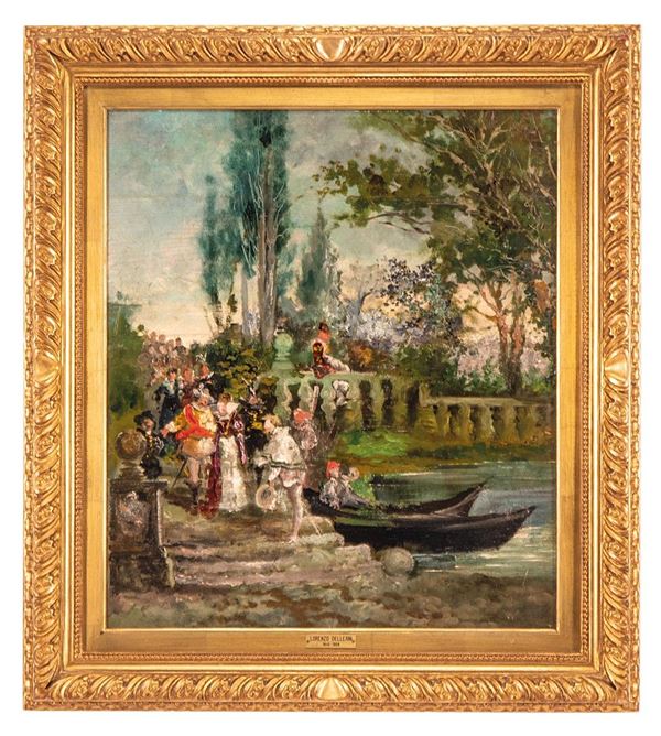 Vittorio Cavalleri - Paesaggio con tacchino e galli