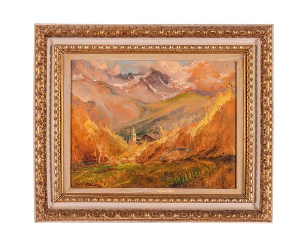 Angelo Malinverni - Paesaggio montano
Olio su car