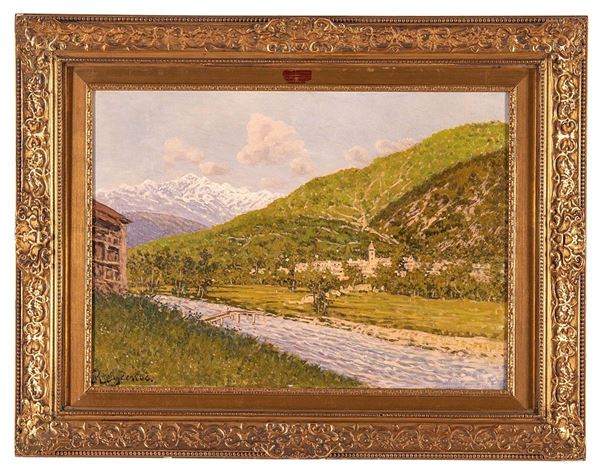 Enrico Reycend : Paesaggio montano
Olio su car  - Auction Dipinti del XX secolo - Incanto Casa d'Aste e Galleria