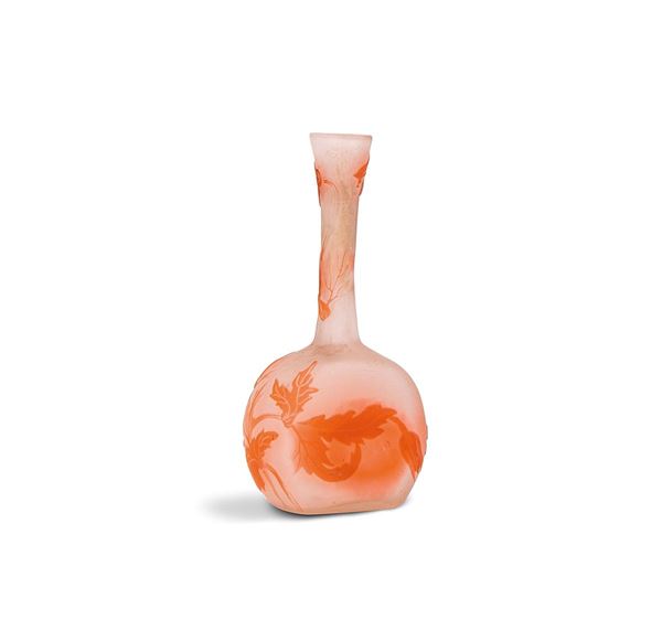 Emile Gall&#233; : Piccolo vaso in vetro doppio,   - Asta Antiquariato, Pittura, Oggetti d'arte, Porcellana, Arte Moderna - Incanto Casa d'Aste e Galleria